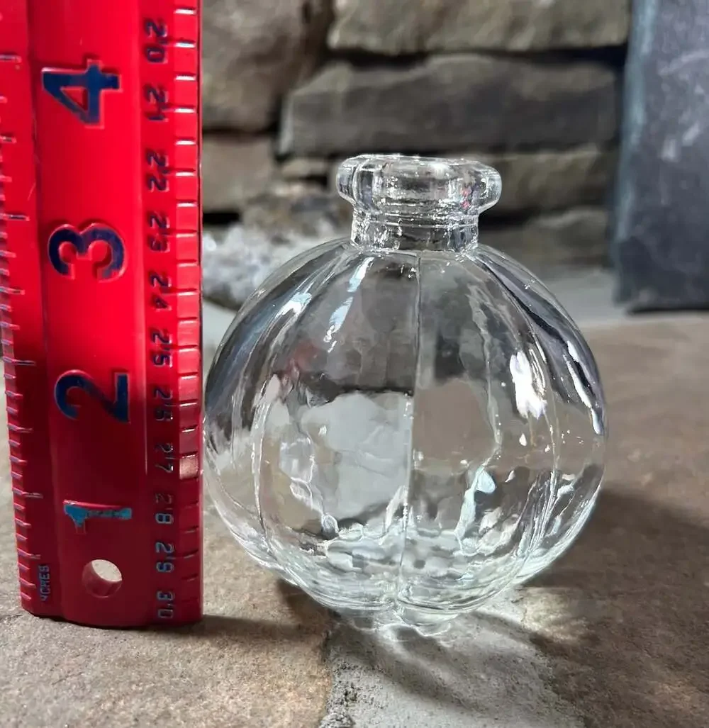 Pumpkin Watering Jar or Bud vase clear 3.5”